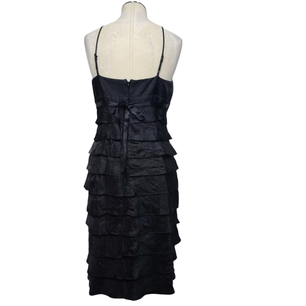 Cache Black Ruffle Tiered Sleeveless Back Zip Dress 8 - Picture 4 of 9